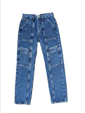Agolde Women's Jeans Cooper Cargo Utility Regulation Organic cotton Blue Size 25